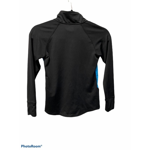 New Balance Kids Jacket Black Turquoise Girls M 7/8 Sports Thin - Picture 8 of 8